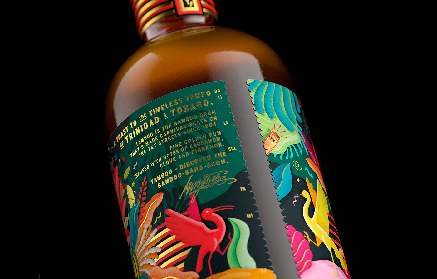 坦布朗姆酒多彩品牌包裝設計發揮狂歡節的氛圍